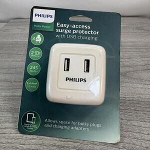 Philips 3-Outlet Surge Protector with Dual USB Ports